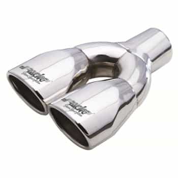 Finition d'échappement Simoni Racing acier inoxydable double ovale / angulaire - 86x63xL235mm - Montage -> 34 mm