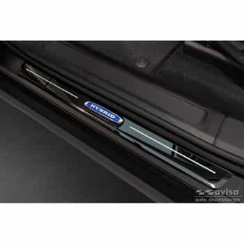 Seuils de porte en acier inoxydable noir brillant sur mesure pour Volvo XC60 II 2017-2021 & Facelift 2021- 'Hybr