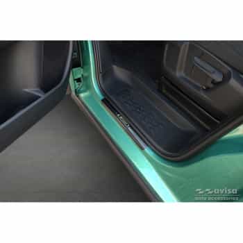 Seuils de porte en acier inoxydable noir sur mesure pour Volkswagen ID.Buzz 2022- 'E-Power' - 2 pièces