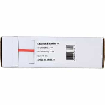 Gaine thermorétractable Rouge Ø 2,4 mm / Longueur 15 mètres