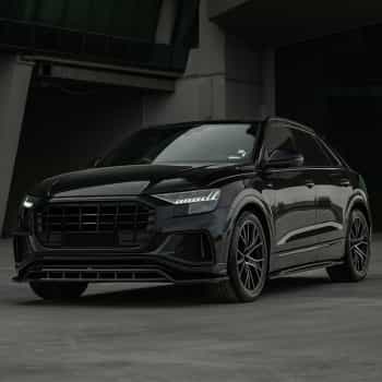 Becquet avant unidirectionnel pour Audi Q8 S-Line et SQ8 MK1 2018-2023 – Noir brillant