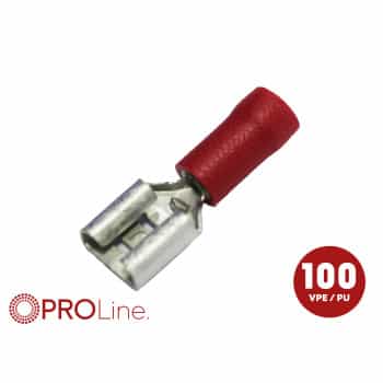 Cosses de câble 6,3 x 0,8 rouges sous blister (100 pièces) ACV PROLine