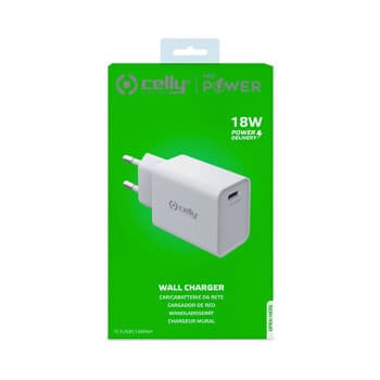 Celly Home Chargeur 1 USB-C 18W Blanc