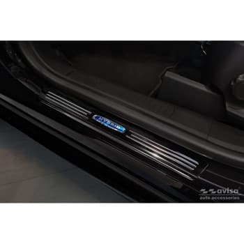 Seuil de porte en acier inoxydable noir pour Ford Kuga III 2019- 'Hybrid' - 4 pièces