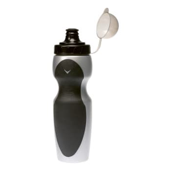 Bouteille d'eau Simson 'Grip', 750 ml, noir/gris, avec cache-poussière amovible.