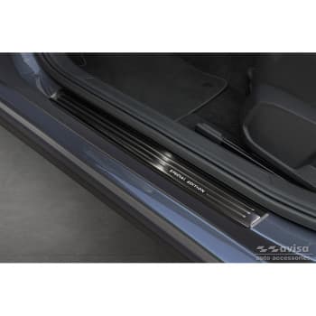 Seuils de porte en acier inoxydable noir sur mesure pour Volkswagen VI Polo 2017- - 'Special Edition' - 4 pièce