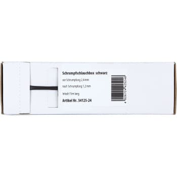 Gaine thermorétractable Noir Ø 2,4 mm Ø 1,2 mm Longueur 15 mètres