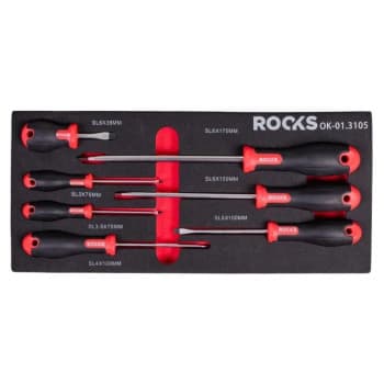 Jeu de tournevis plats Rooks, 7 pièces