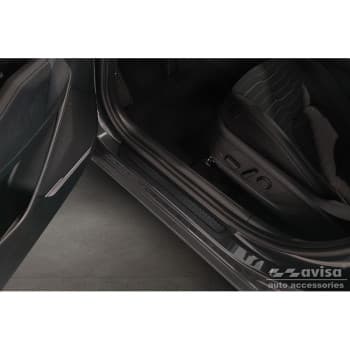 Seuils de porte en aluminium 'Riffled Plate' sur mesure pour Kia Sportage (NQ5) 2021 - - 2 pièces - Noir