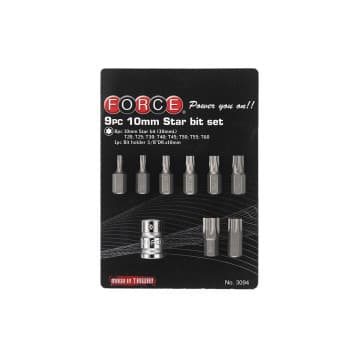 Jeu d'embouts Force 10 mm Torx 9 pièces