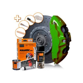 Kit de peinture pour étriers de frein Foliatec - Vert métallisé haute performance - 3 composants